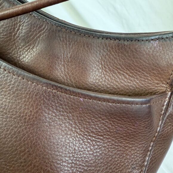 FOSSIL Vintage Baguette Purse Leather Brown Y2K Crossbody Bag Key Classic - Picture 9 of 14